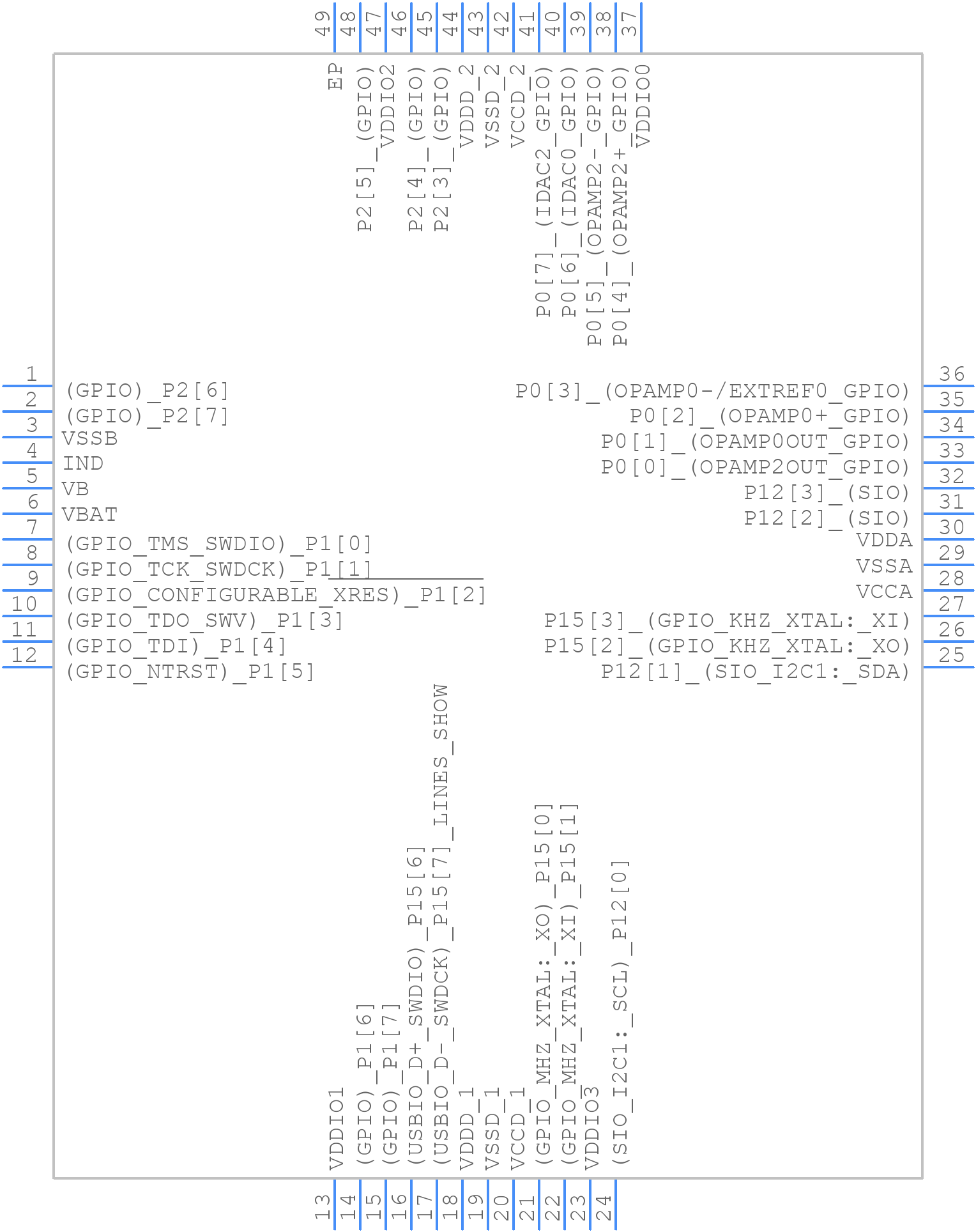 CY8C3866LTI-068 - Infineon - PCB symbol
