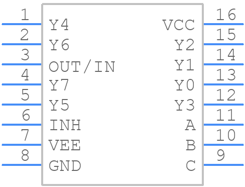 MM74HC4051M - onsemi - PCB symbol