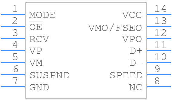 USB1T11AMTC - onsemi - PCB symbol