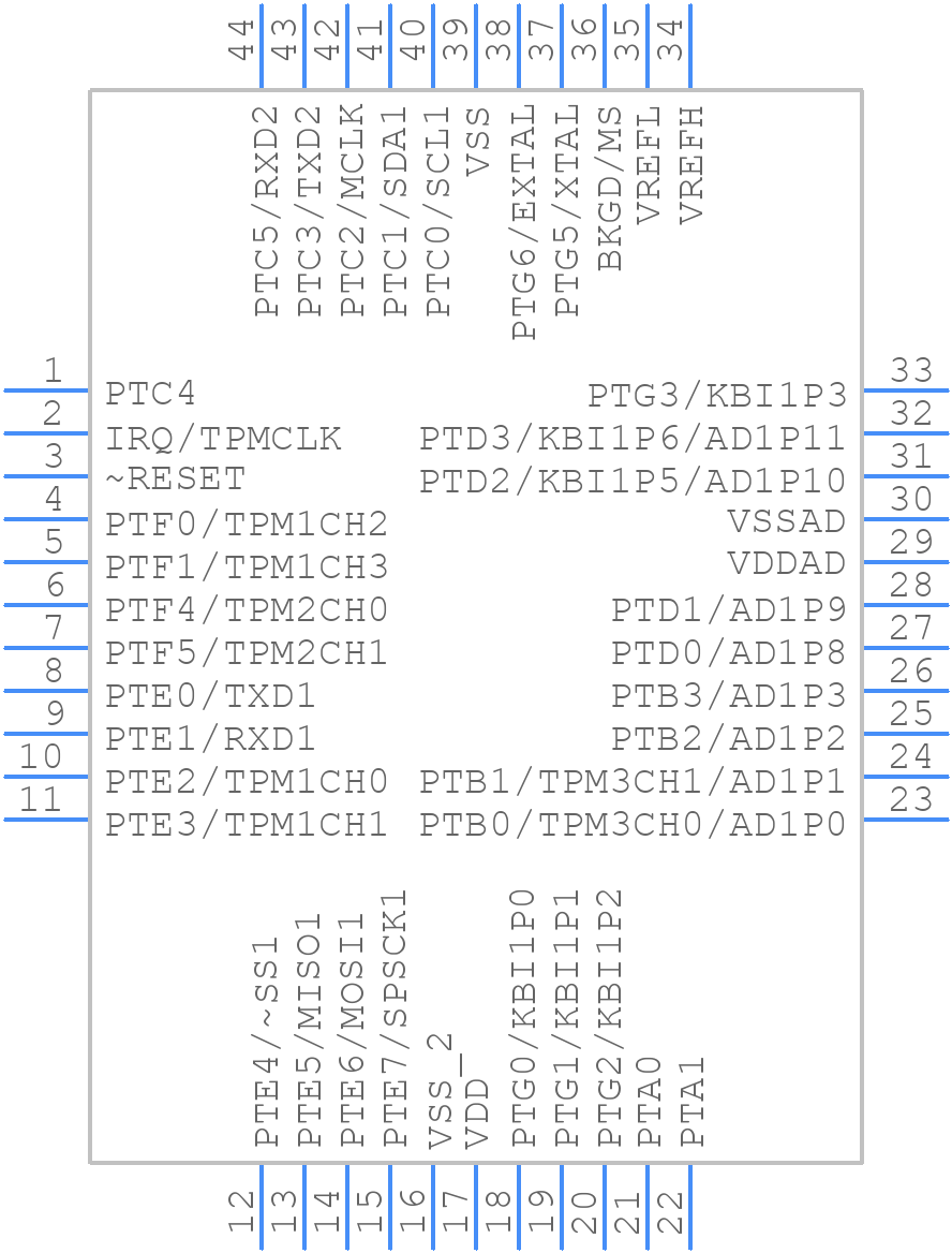 MC9S08AC48CFGE - NXP - PCB symbol