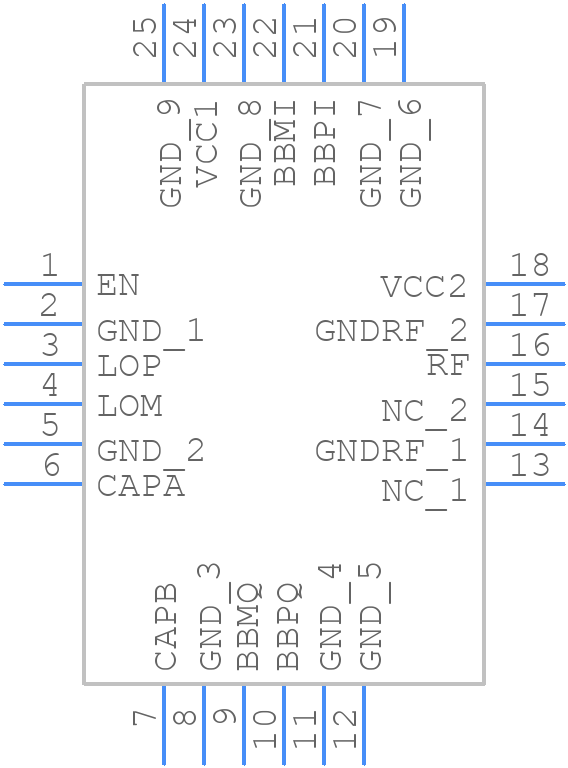 LTC5598IUFPBF - Analog Devices - PCB symbol