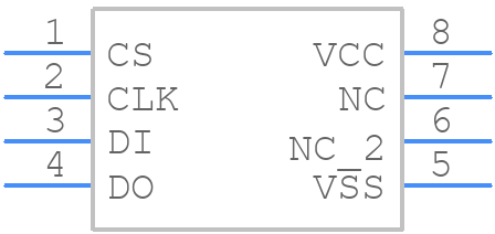 93AA56B-I/P - Microchip - PCB symbol