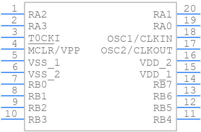 PIC16C56-HS/SS - Microchip - PCB symbol