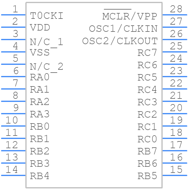 PIC16C57-RCI/P - Microchip - PCB symbol