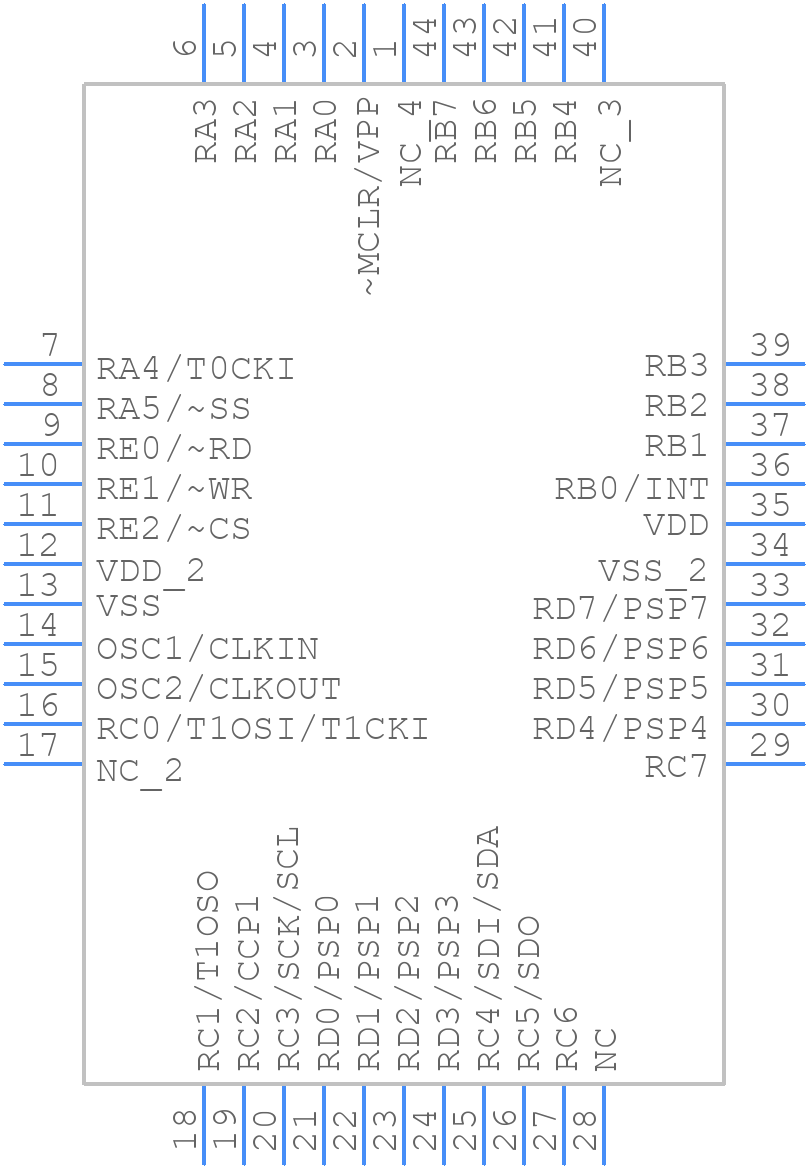 PIC16C64A-04I/L - Microchip - PCB symbol