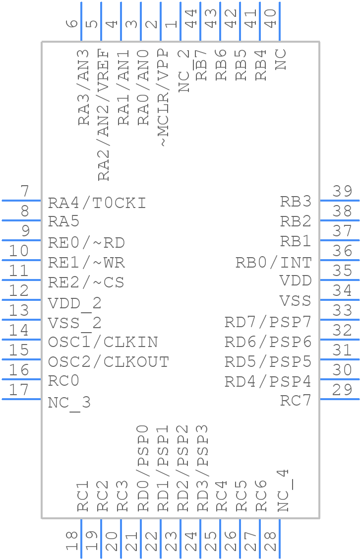 PIC16C662-04/L - Microchip - PCB symbol