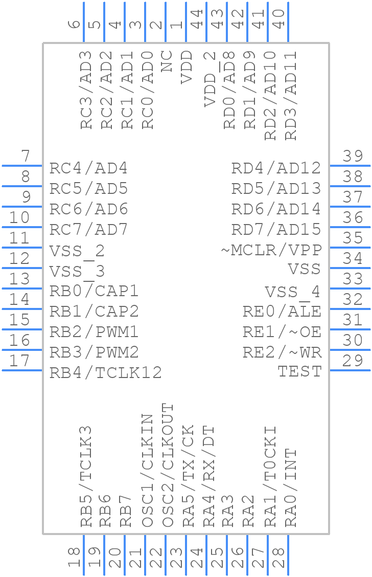 PIC17C42A-25I/L - Microchip - PCB symbol