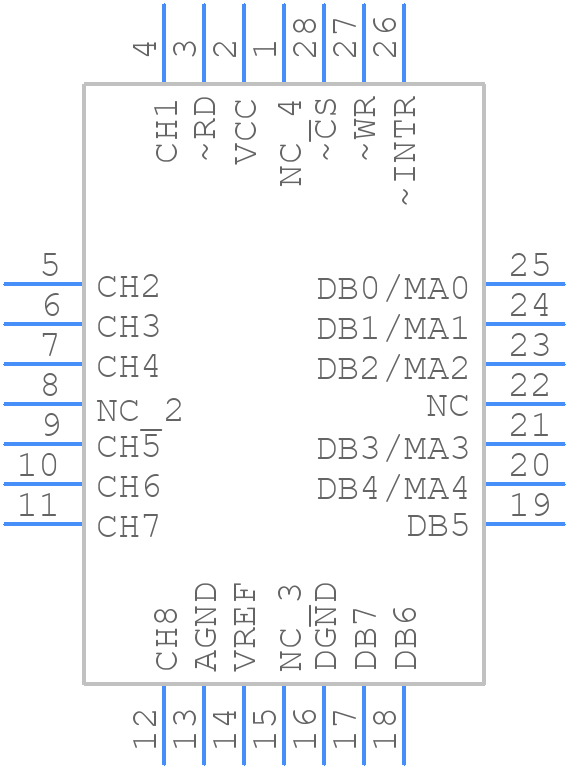 ADC0848CCV - Texas Instruments - PCB symbol