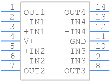 LM124AJRLQMLV - Texas Instruments - PCB symbol