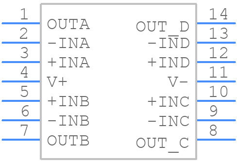 LM6134BIN - Texas Instruments - PCB symbol