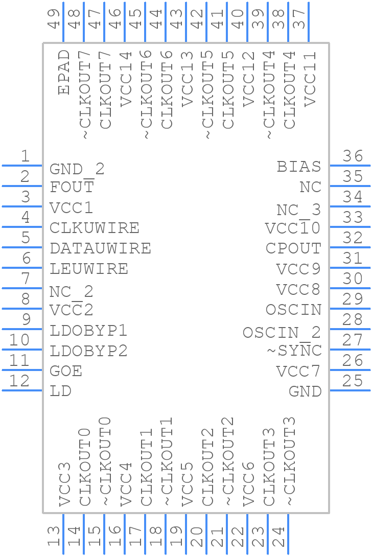 LMK03000CISQ - Texas Instruments - PCB symbol