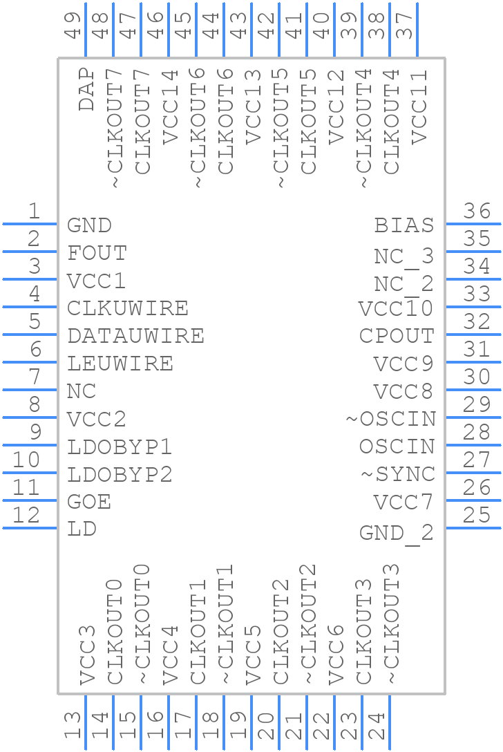 LMK03033CISQ - Texas Instruments - PCB symbol