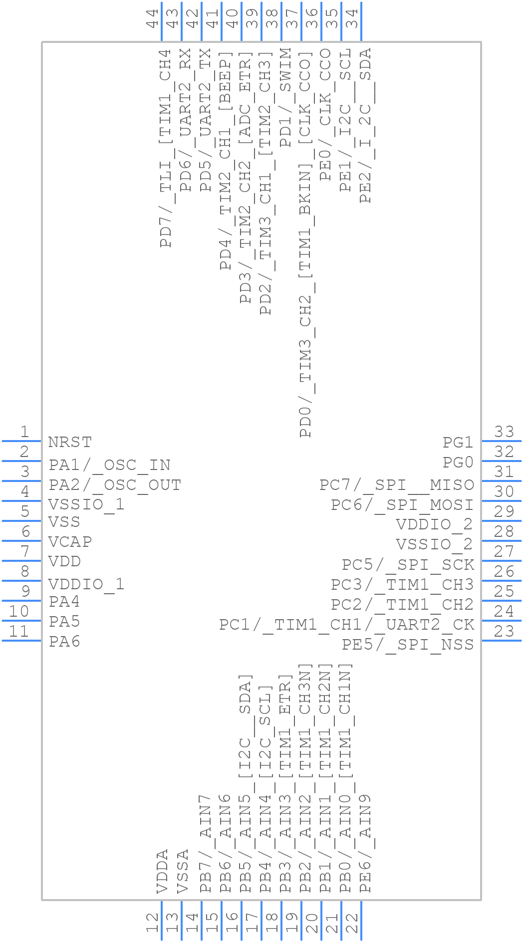 STM8S105S6T6CTR - STMicroelectronics - PCB symbol