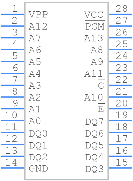 TMS27C128-15JE - Texas Instruments - PCB symbol