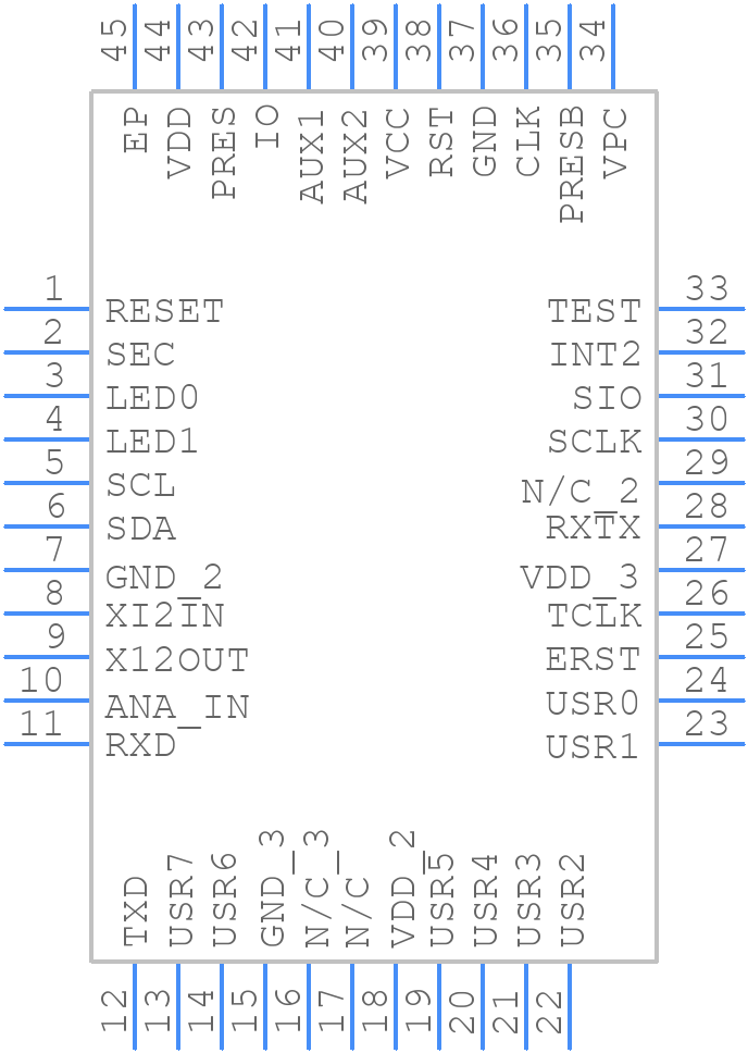 73S1209F-44IMR/F - Analog Devices - PCB symbol