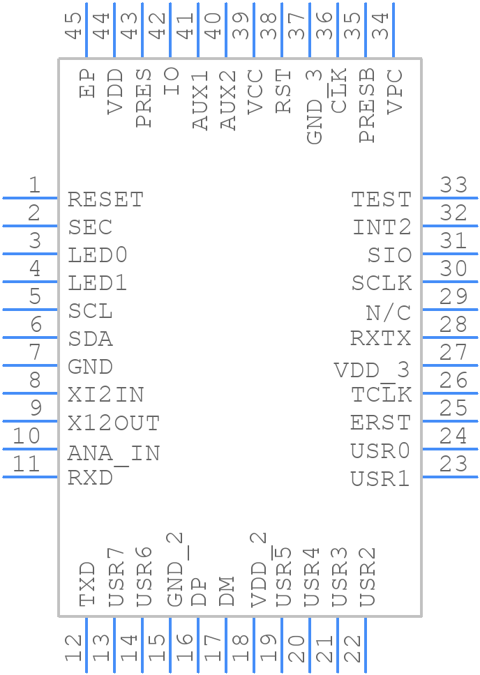 73S1215F-44IMR/F - Analog Devices - PCB symbol