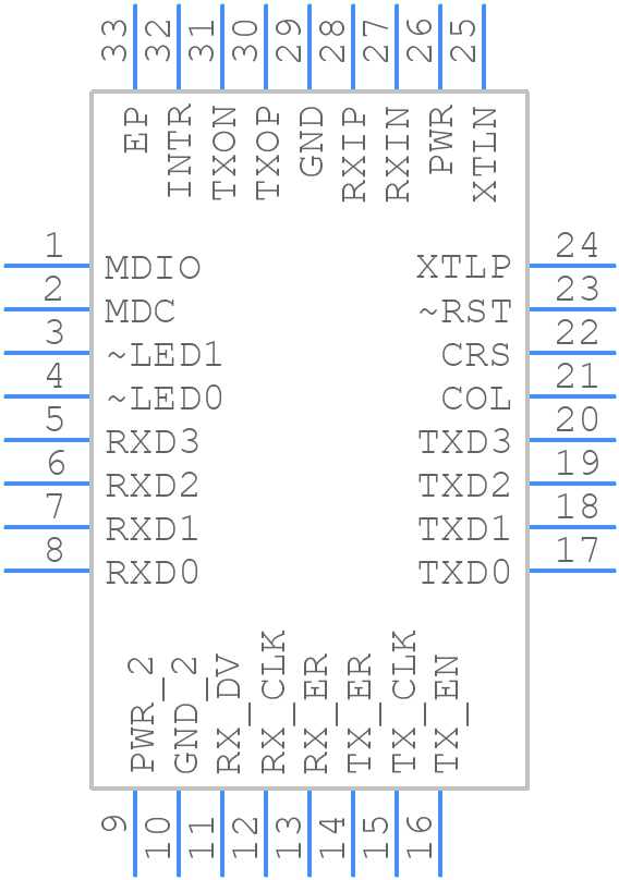 78Q2133R/F - Analog Devices - PCB symbol