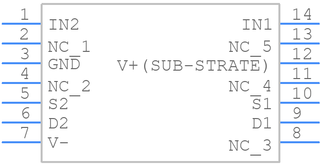DG200ACJ+ - Analog Devices - PCB symbol