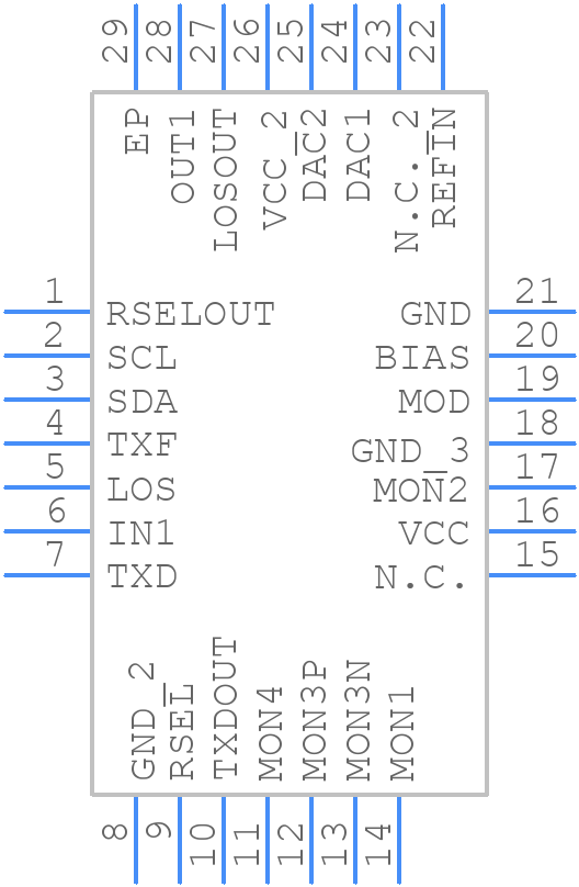 DS1873T+T&R - Analog Devices - PCB symbol