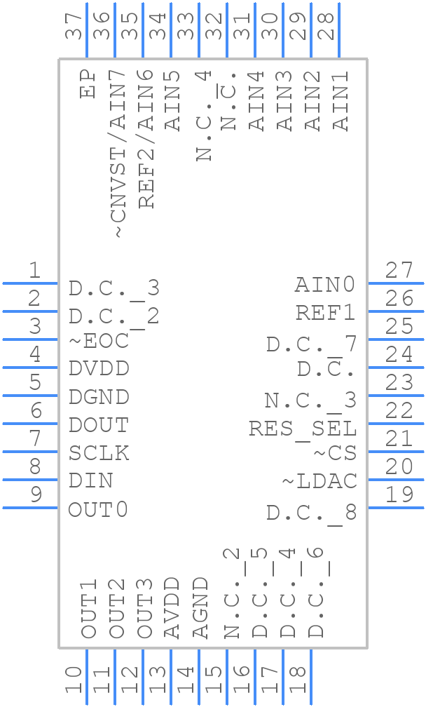 MAX1040BETX+T - Analog Devices - PCB symbol