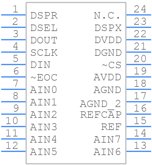 MAX1168BCEG+T - Analog Devices - PCB symbol