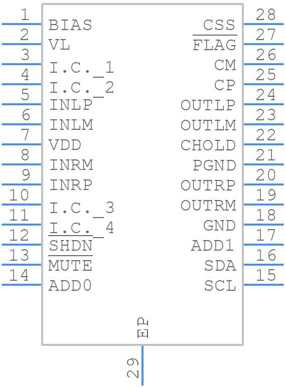 MAX13325GUI/V+T - Analog Devices - PCB symbol