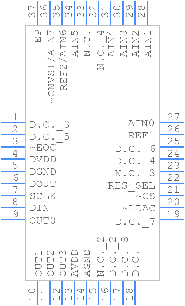 MAX1340BETX+T - Analog Devices - PCB symbol