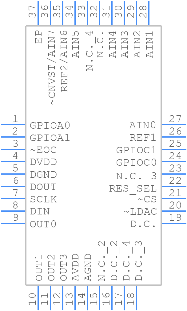 MAX1342BETX+ - Analog Devices - PCB symbol