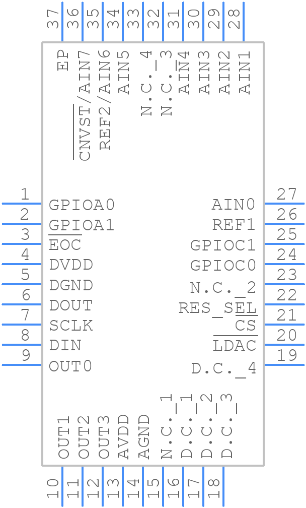 MAX1342BETX+T - Analog Devices - PCB symbol