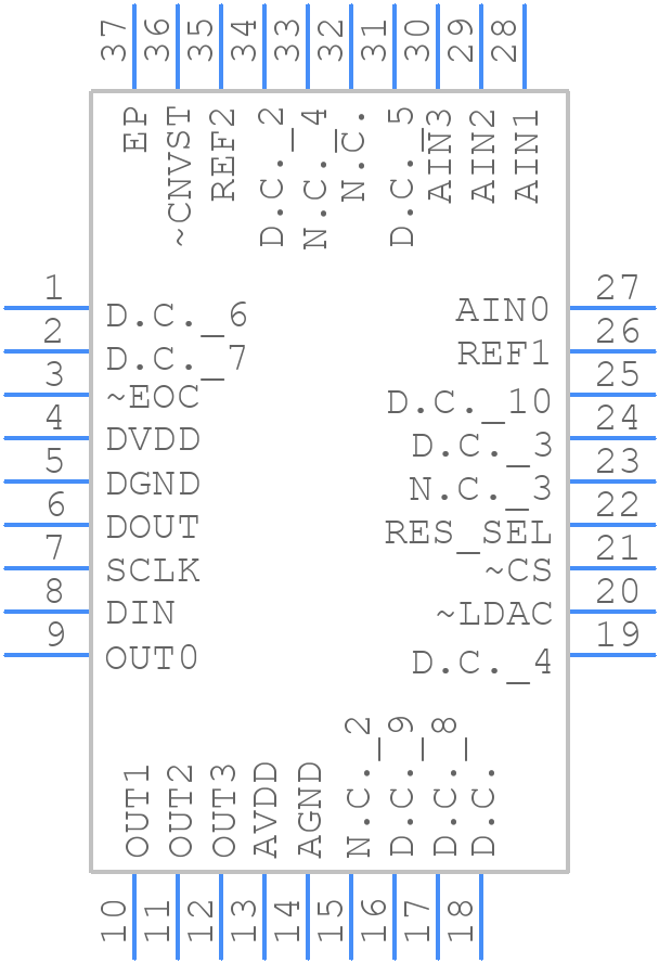 MAX1346BETX+ - Analog Devices - PCB symbol
