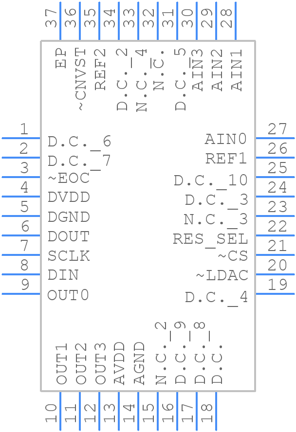 MAX1346BETX+T - Analog Devices - PCB symbol