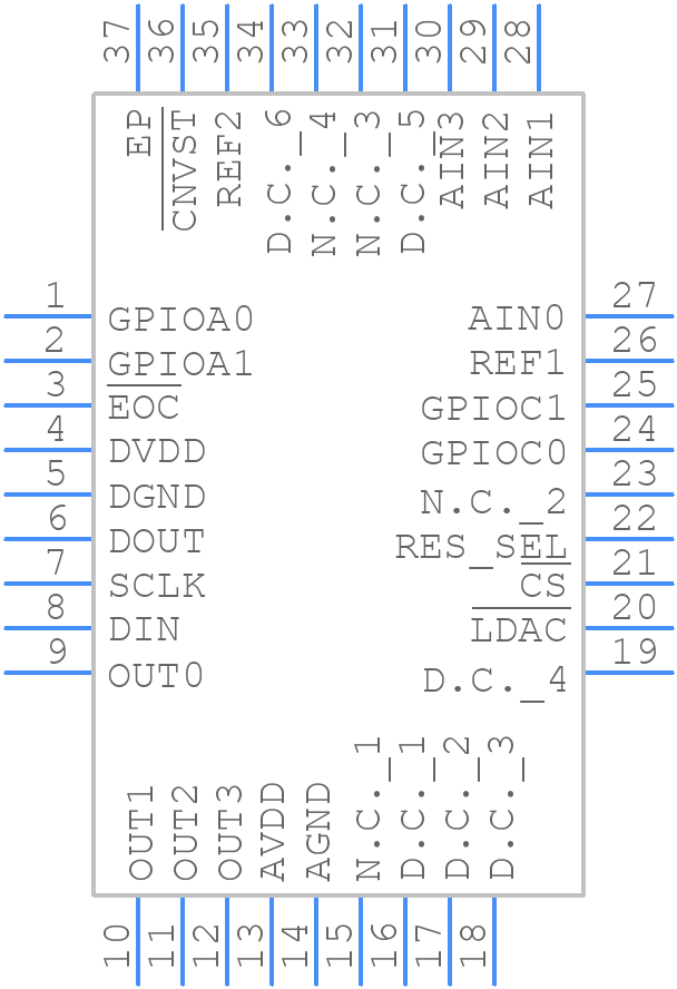 MAX1348BETX+ - Analog Devices - PCB symbol