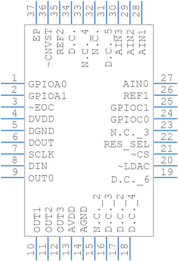 MAX1348BETX+T - Analog Devices - PCB symbol