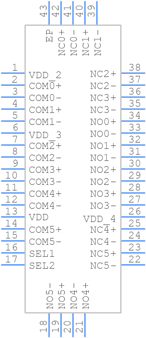 MAX14998ETO+T - Analog Devices - PCB symbol