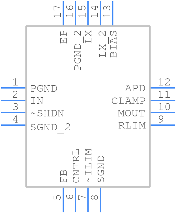 MAX15059AETE+ - Analog Devices - PCB symbol