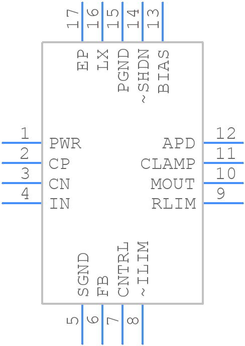 MAX15061ATE+ - Analog Devices - PCB symbol