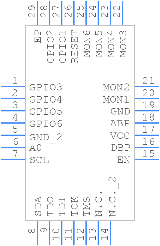 MAX16068ETI+ - Analog Devices - PCB symbol