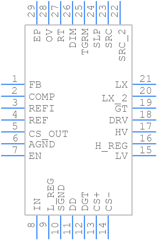 MAX16812ATI/V+T - Analog Devices - PCB symbol