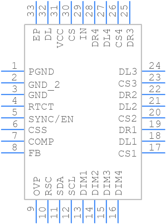 MAX16826ATJ+T - Analog Devices - PCB symbol