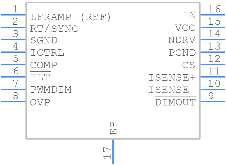 MAX16833BAUE/V+ - Analog Devices - PCB symbol