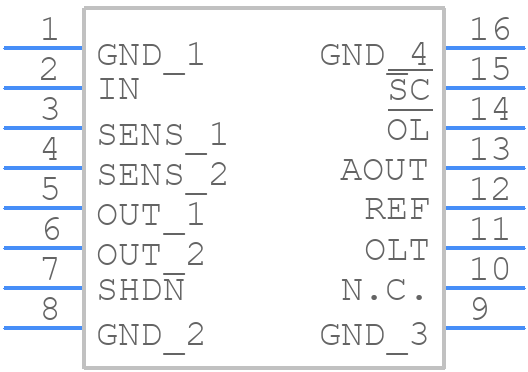 MAX16913AGEE/V+T - Analog Devices - PCB symbol