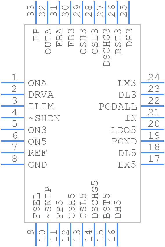 MAX17003AETJ+ - Analog Devices - PCB symbol