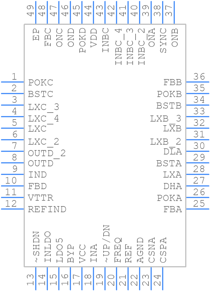 MAX17017GTM+ - Analog Devices - PCB symbol