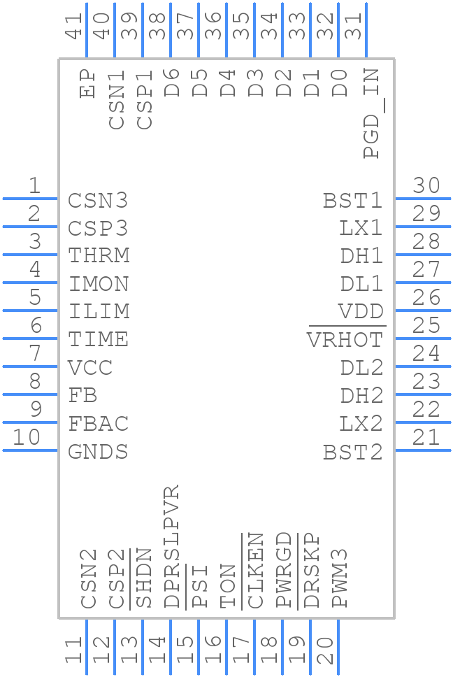 MAX17036GTL+T - Analog Devices - PCB symbol