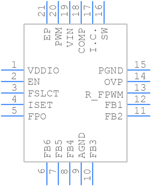 MAX17127ETP+ - Analog Devices - PCB symbol