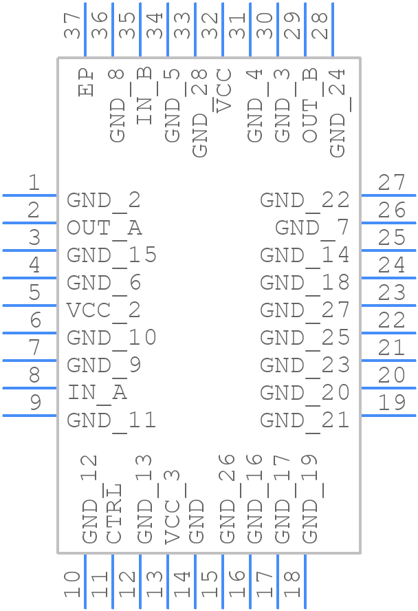 MAX19790ETX+T - Analog Devices - PCB symbol