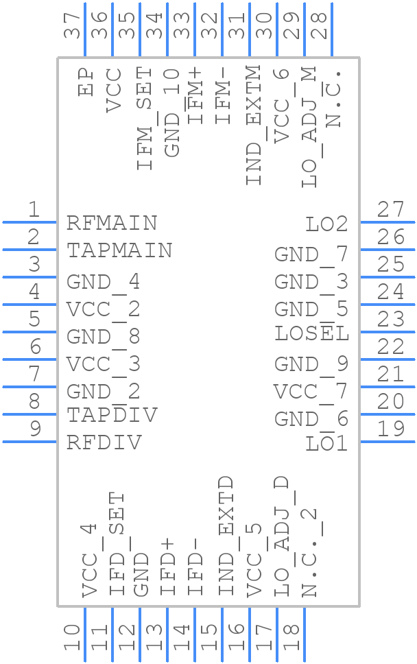 MAX19993ETX+ - Analog Devices - PCB symbol