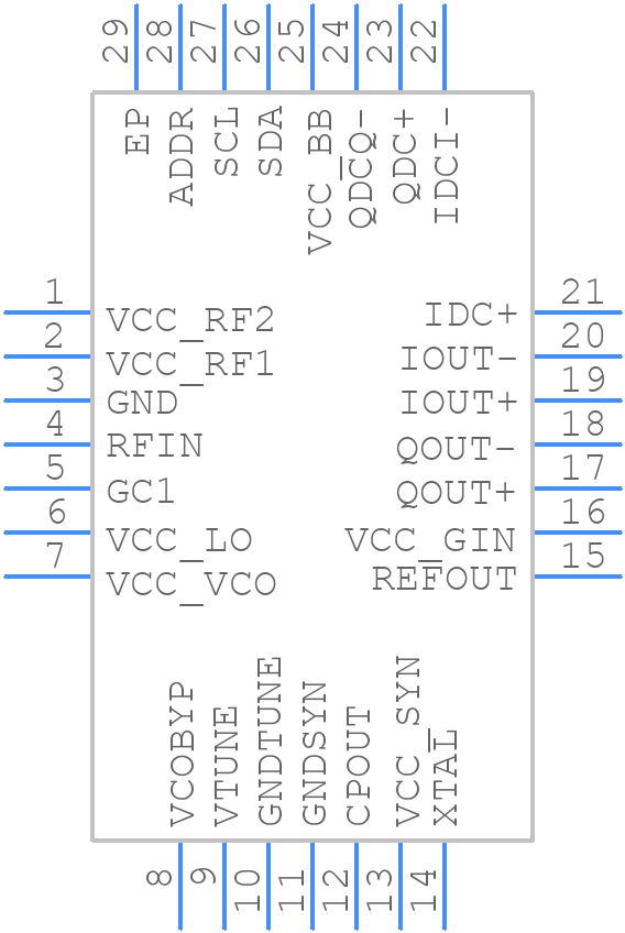 MAX2120CTI+T - Analog Devices - PCB symbol