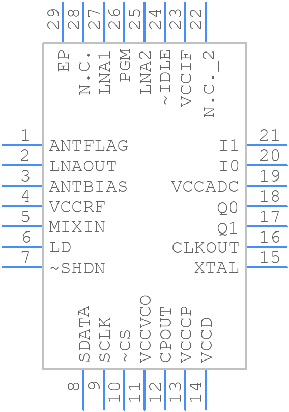 MAX2769ETI+T - Analog Devices - PCB symbol