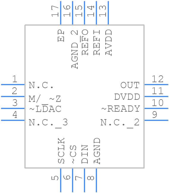 MAX5139GTE+T - Analog Devices - PCB symbol